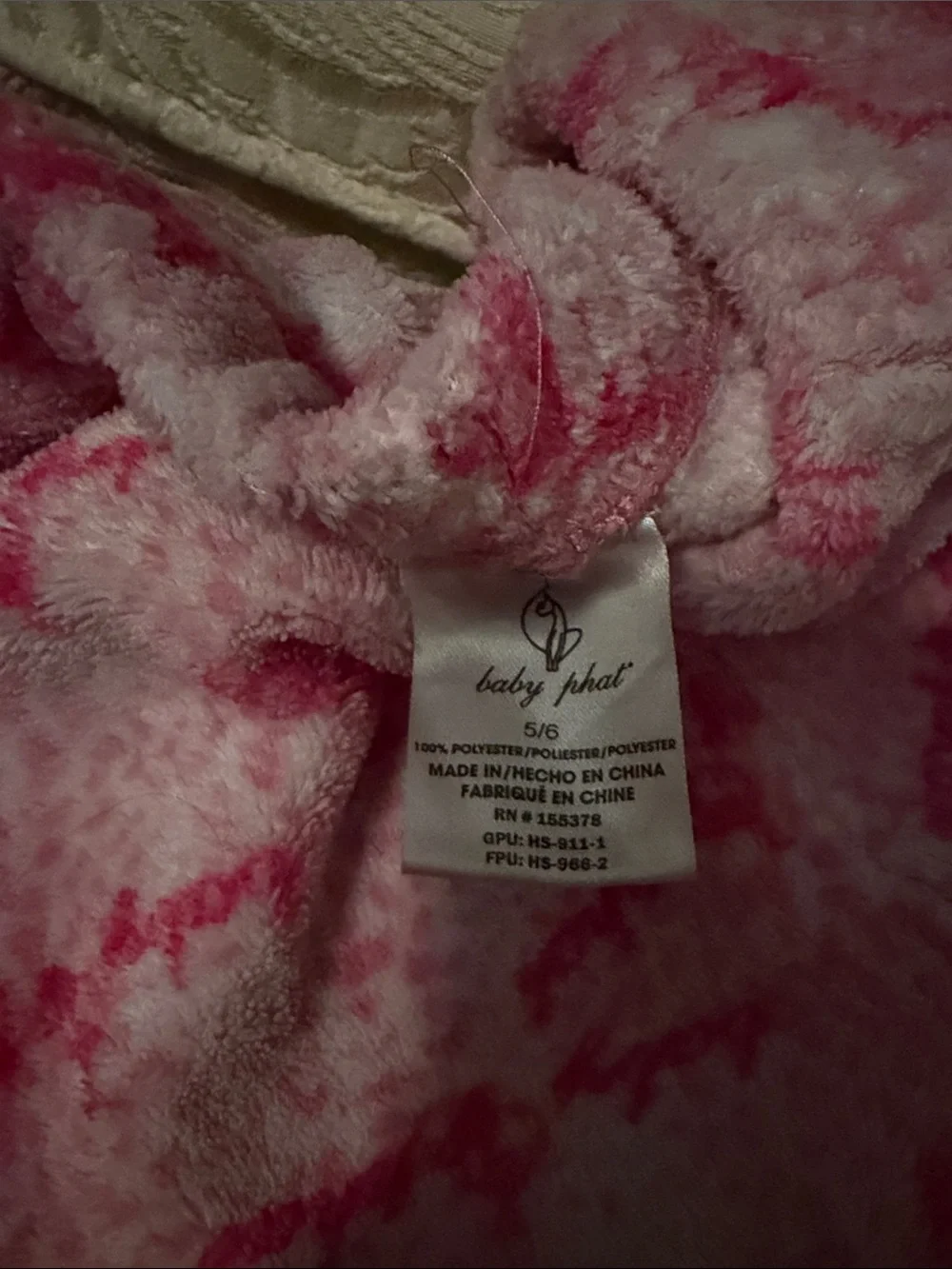 Baby Phat Pink Plush Lounge Pants with Script Pattern